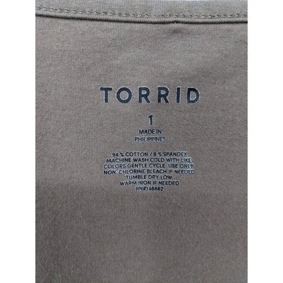 Torrid Long Sleeve Corset Top Womens Plus 1X Brown Cropped V Neck Casual Stretch - Picture 3 of 7